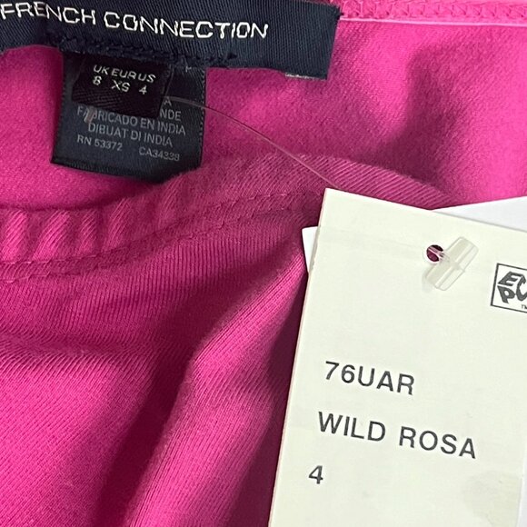 French Connection Women's Rosanna Pink Ruched Off The Shoulder Shirt Size 4 NWT - Picture 5 of 6